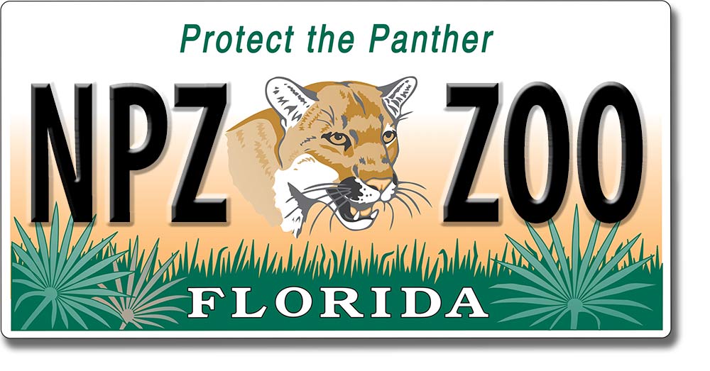 USA Florida Protect the Panther Nummernschild License Plate Deko Blechschild 